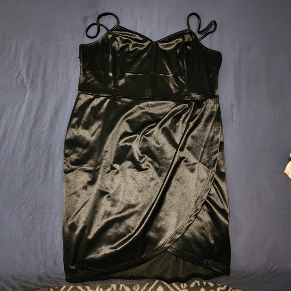 SHEIN Women's Fashion Leather Wrap Hem Cami Dress NWOT - Picture 3 of 15